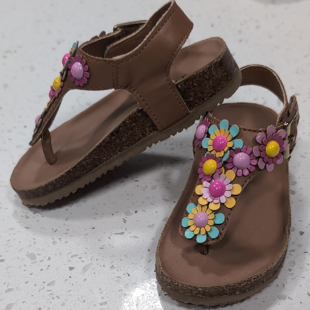 Sugar Kids Sandals with Floral Accents